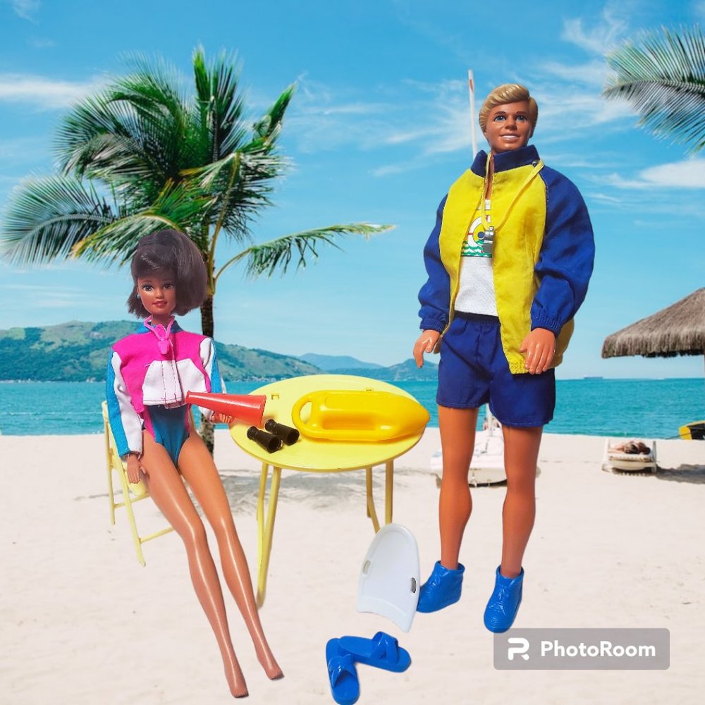 Lifeguard Ken and Barbie clothes